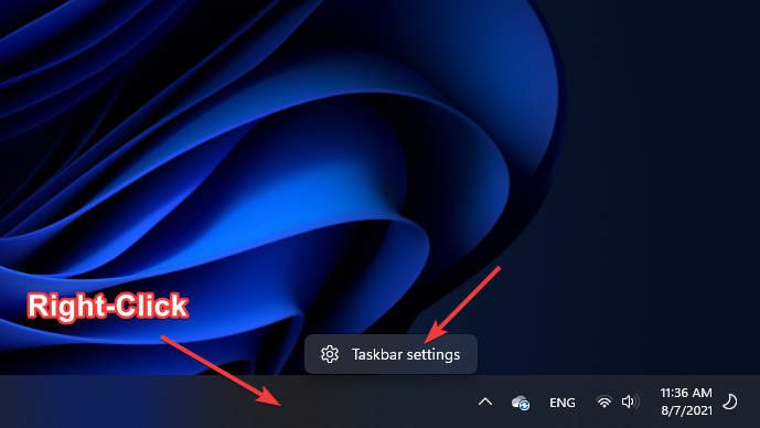 Open Taskbar Settings