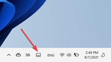 Virtual touchpad icon on Taskbar