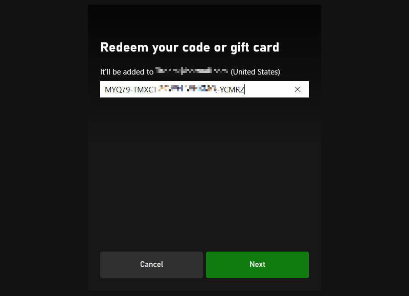 Xbox App - Type The 25 Characters Code